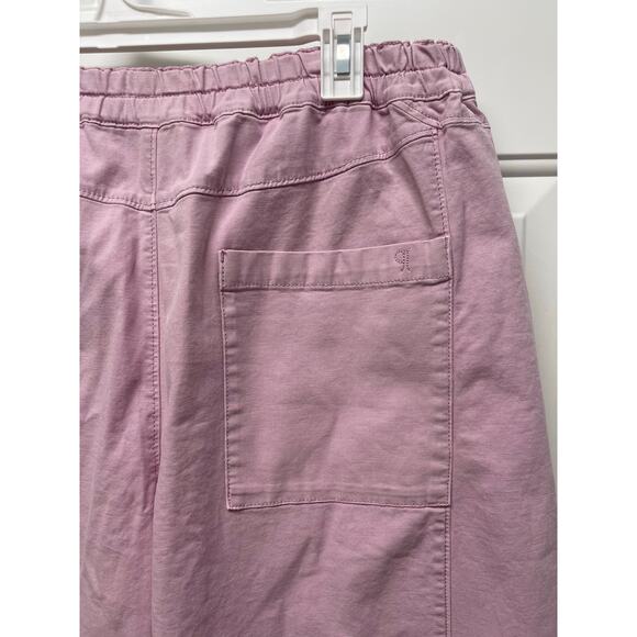 Pilcro Anthropologie The Izzie Relaxed Pull-on Barrel Pants Pink size large - Picture 7 of 8